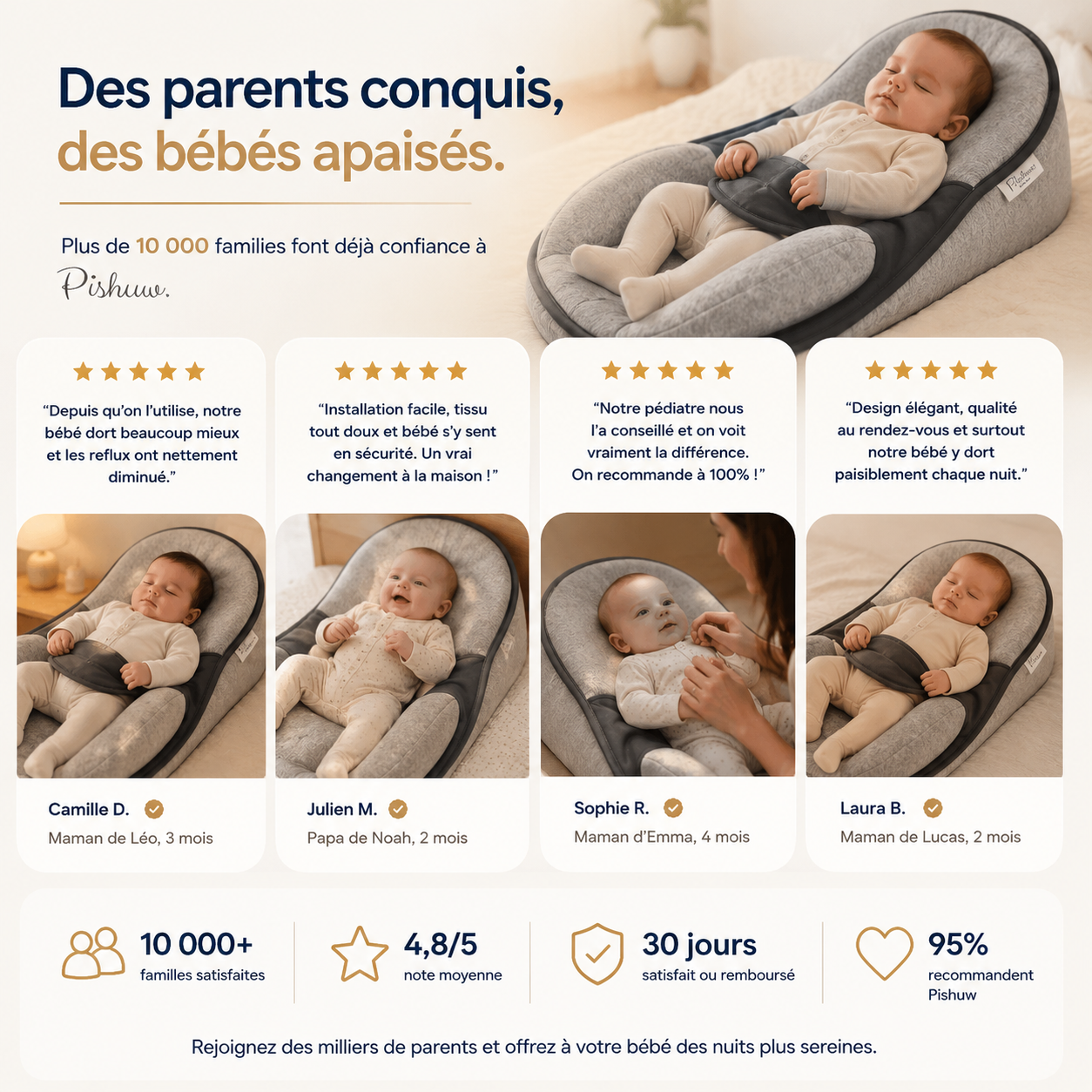 Oreiller Compensé Anti-Reflux Bébé 15° – Confort, Maintien & Nuits Apaisées