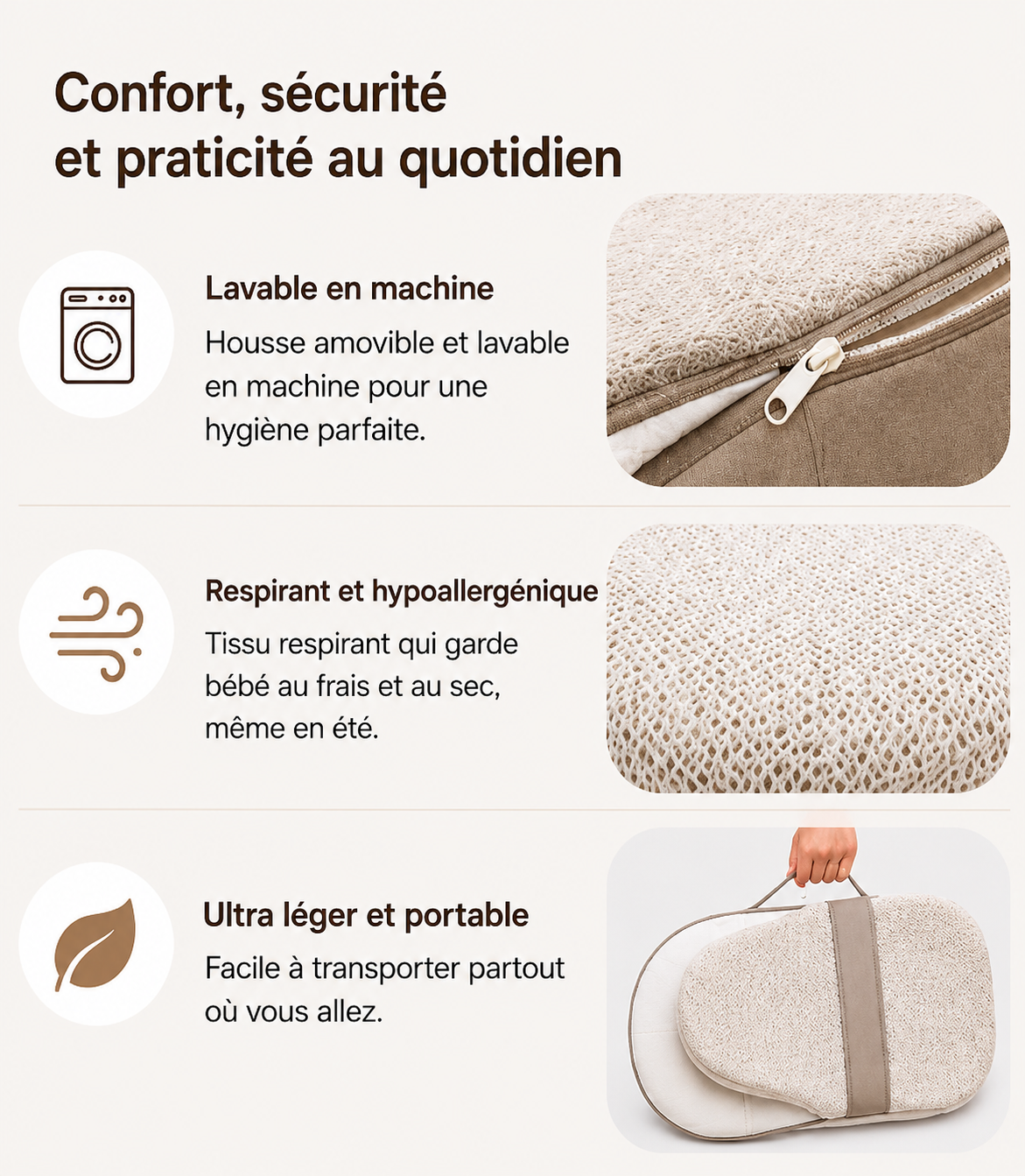 Oreiller Compensé Anti-Reflux Bébé 15° – Confort, Maintien & Nuits Apaisées
