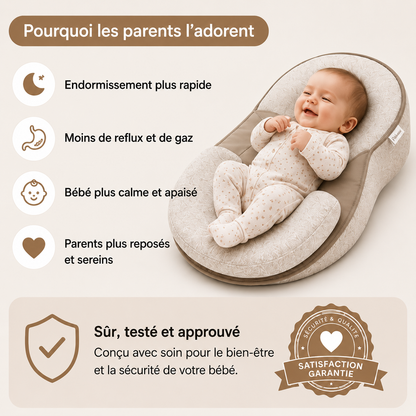 Oreiller Compensé Anti-Reflux Bébé 15° – Confort, Maintien & Nuits Apaisées