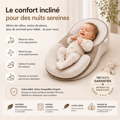 Oreiller Compensé Anti-Reflux Bébé 15° – Confort, Maintien & Nuits Apaisées
